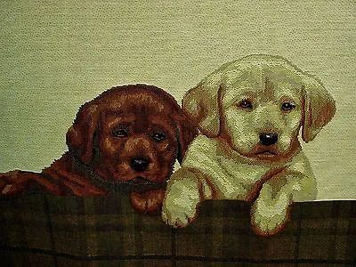 Brown/Yellow LAB Puppies Belgian Tapestry Pillow Cover  • $49.99