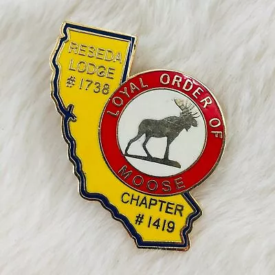 California Loyal Order Of Moose Reseda Lodge Enamel Member Lapel Pin Ch 1419 • $5.99