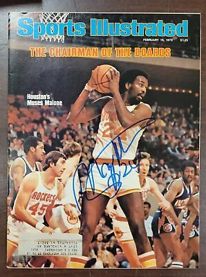 Moses Malone Signed Sports Illustrated Mag 2/19/79 Rockets 76ers Beckett Auto  • $149.99