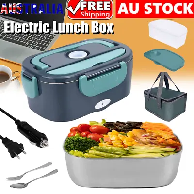 2 In1 Home Car Electric Lunch Box Stainless Steel Food Heating Bento Box AU Plug • $29.99