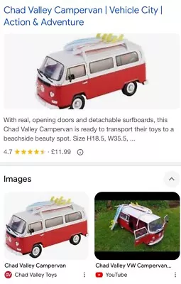 Chad Valley Campervan  Brand New In Box.  Opening Doors Removable Surfboards  • £1.99