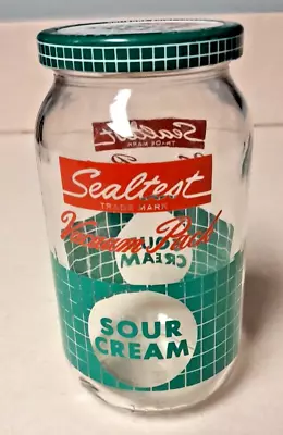 Vintage Sealtest Sour Cream Glass Jar 16 Oz. Washington DC • $14.99