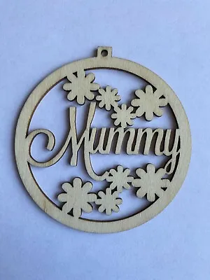 Mummy Wooden Decoration Mothers Day Gifts Birthday Presents For Mum Gift Tags • £1.29