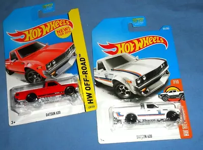 2 Lot Hot Wheels Datsun 620 Pickup White New HW Hot Trucks & HW OFF ROAD Red  • $14