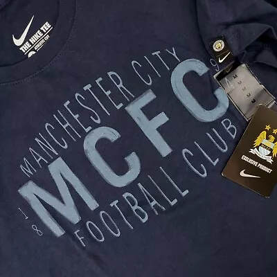 2015 Nike Manchester City FC T Shirt Blue Mens Medium NWT New Soccer Football  • $39.99