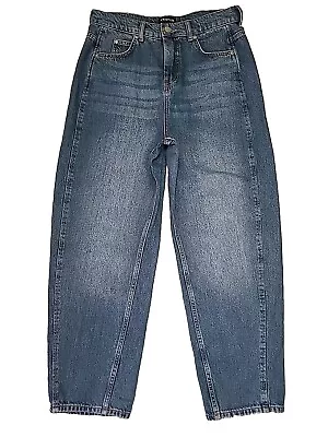 Whistles Barrel Leg Denim Jeans Authentic High Waist Blue Size UK 10 Waist 30 • £39.99