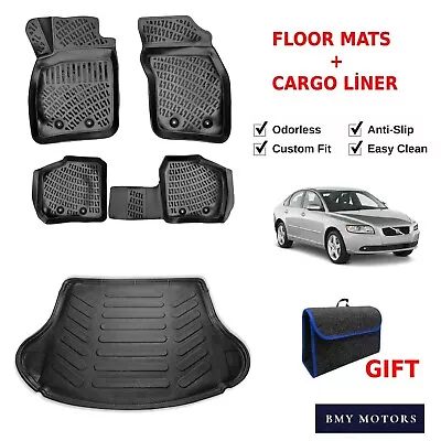 Floor Mats + Cargo Trunk Liner Fits Volvo S40 2004-2012 Waterproof 3D Molded SET • $129.90