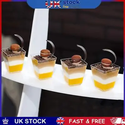 50Pcs Parfait Cups Disposable Serving Bowls For Mousse Puddings Ice Cream Fruit • £9.19