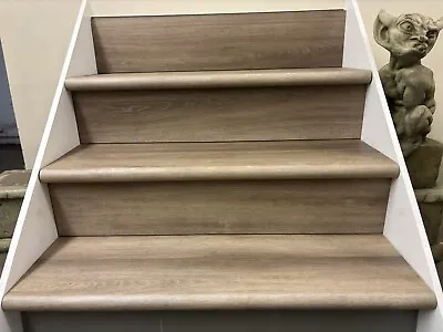 NEW Luxury Stair Cladding Kit 13 Treads And Risers LVT Ridged Core  HARE OAK • £665