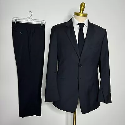 Paul Smith The Westbourne Suit Mens Black Stripe 100% Wool 40R 32W • $65.99