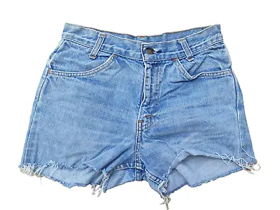 Levis Denim Vintage Shorts Hotpants Zip Fly Mid Waist Cut-Off Jeans Levi W27 • £10.95