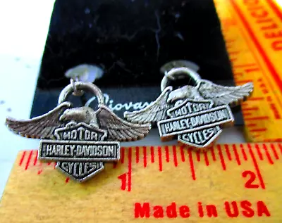 Harley Earrings Vintage HD Motorcycle Collectible Biker Chick Lady Rider Jewelry • $11.95