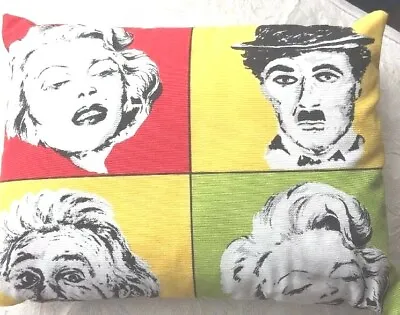 Cushion Modern Charlie Chaplin Marilyn Monroe Design - Hand Made • £3.99