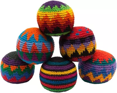 Hacky Sack - Knitted Kick Balls Assorted Colors 6 Pack By Old Glory • £29.69