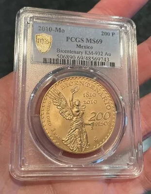2010 Mexico Gold 200 Pesos Bicentenary Commemorative MS-69 PCGS Mexican Gold • $5600