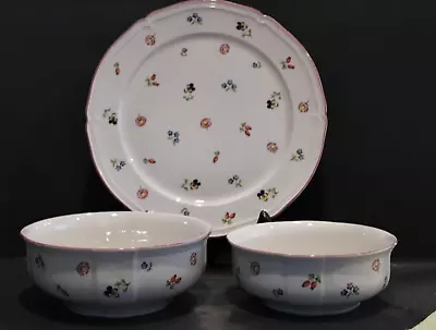 Villeroy & Boch Petite Fleur Chop Platter 2 Veg Bowls 7 1/4  And 8 3/8  • $55.20