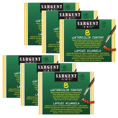 6 Boxes Of Sargent Art Watercolor Crayons 8 Count Brand New In Original Packs • $19.99