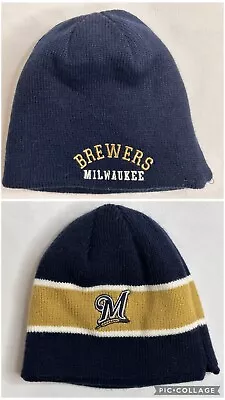 Milwaukee Brewers Embroidered Reversible Beanie Stocking Winter Hat Adult -READ • $7.64