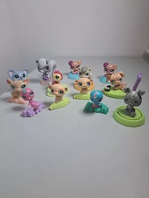 Hasbro Lot Of 13 McDonald's & Other Littlest Pet Shop Figures On Bases • $18