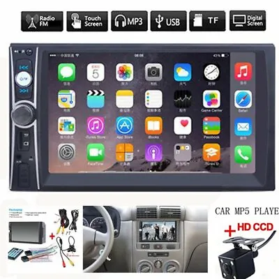 $63.99 • Buy 2DIN 7  HD Car Stereo Radio MP5 Player Bluetooth Touch Screen With Rear Camera
