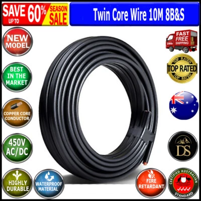 8B&S Twin Core Wire Electrical Cable Electric Extension 10M Car 450V 2 Sheath • $58.13