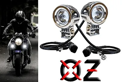 Chrome 20w LED Lights Spot Motorcycle Cruiser Fog Hid Passing Running White Xl • $79.99
