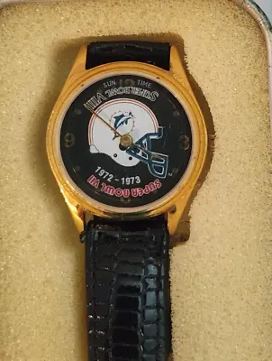 Vintage Sun Time Watch Miami Dolphins Super Bowl VII/VII CHAMPS 1972/73 • $27