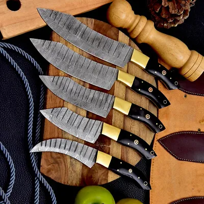 Custom Handmade Forged Damascus Steel Chef Knife Set Kitchen Knives Set Zs 352 • $125