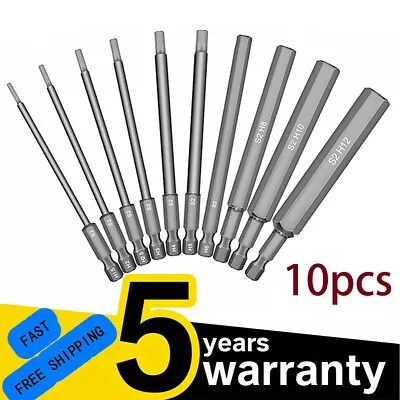 Hex Key Allen Bit Set Quick Change Connect Impact Driver Power Drill 100mm Long • £9.99