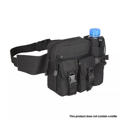 Tactical Waist Pack Water Bottle Belt Bag Camping Hiking Military Pouch Outdoor • £9.73