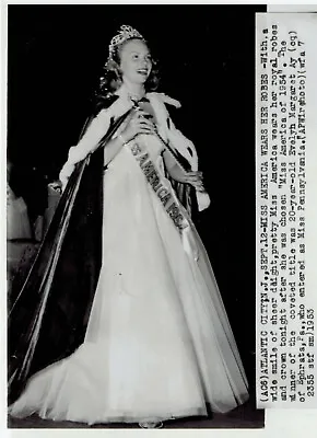 1953 Vintage Photo 1954 Miss America Beauty Pageant Winner Evelyn Ay Poses • $18.88