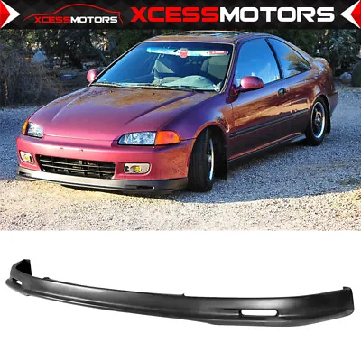 Fits 92-95 Honda Civic 2Dr Mug Style Front Bumper Lip Spoiler Unpainted PU • $53.57