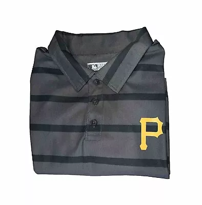 Pittsburgh Pirates MLB  Gray Striped Polo Size XL Logo On Front • $21.95