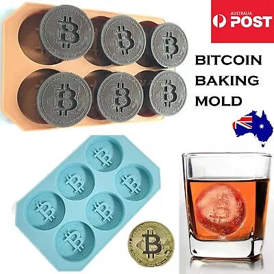 Silicone Bitcoin Chocolate Mold Jelly Ice Tray Mould Cake Baking Cookies Biscuit • $9.59