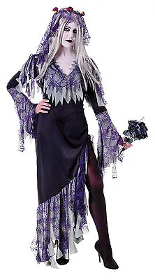 Adult Ladies Zombie Bride Halloween Corpse Undead Fancy Dress Costume Outfit • £21.90
