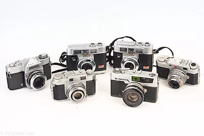 Lot Of 6 35mm Film Rangefinder Cameras Kodak Petri Mamiya AS-IS Parts Repair V29 • $80.74