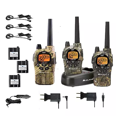 Pack Of 3 Walkie Talkies Midland GXT1050+Chargers+Headphones 5W 56KM • $203.64