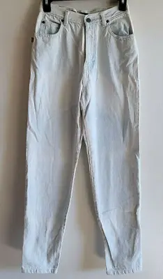 Vintage Sasson Jeans Size 9 White Wash High Waist Back Ankle Snaps 5 Pocket • $25