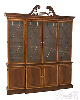 58429EC: COUNCILL CRAFTSMEN Inlaid Mahogany Breakfront China Cabinet • $4195