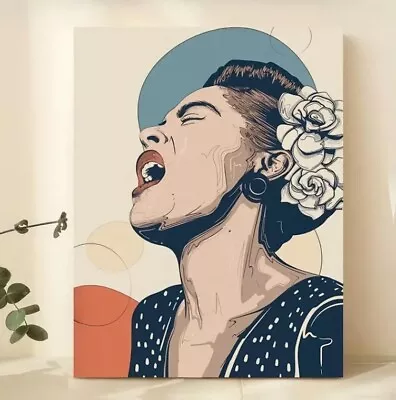 Canvas Poster Modern Art Billie Holiday Portrait Billie Holiday Poster Jazz • $12.99