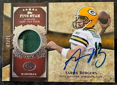 2011 Topps Five Star Aaron Rodgers Patch Auto /70 • $103.52