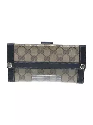 GUCCI GG Crystal Corner Rubbing Inner Thread With Long Wallet PVC BRW Total Patt • $156.73