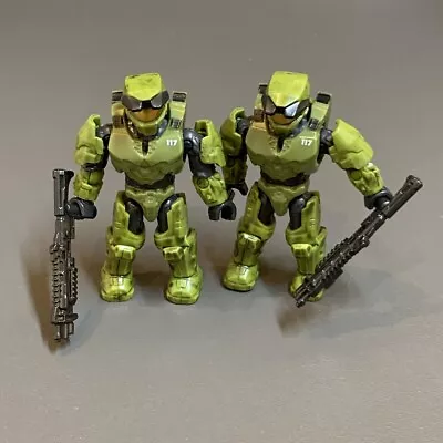 LOT 2X Mega Bloks Construx  Halo UNSC SPARTAN Figure GREEN TOYS GIFTS #2 • $4.74