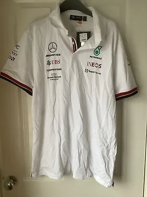 BNWD F1 Mercedes Benz AMG Petronas Men’s Polo Shirt White XXL • £20