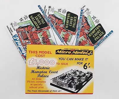 Micromodels HAMPTON COURT PALACE COMPLETE SET Micro New Models Card Model KIT • £19.95