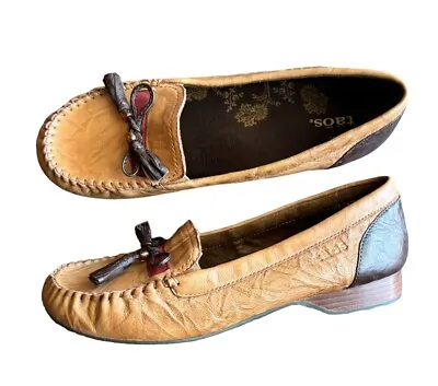 NWOT Taos Slip On Womens Sz 10 Loafer Comfort Flat Driving Shoes Tassel Tan • $29.99