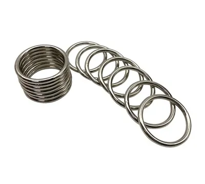 Lot 10 Metal Welded O-Rings Nickel Plated 2.5” Round • $12.85