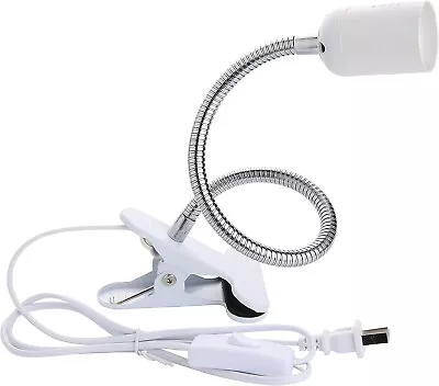 Flexible Gooseneck ClipOn Cable Desk Lamp Holder Cord Light Base Without E27Bulb • $10.99