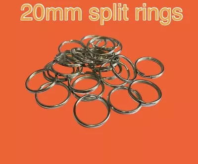 Stainless Steel Keyring Split Rings 20MM Metal Nickel Loop Hoop Key Holder Rings • £3.01
