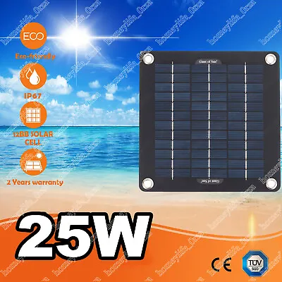 25W Solar Panel 12 Volt Trickle Battery Charger For Caravan Car Van Boat Kit • £13.53